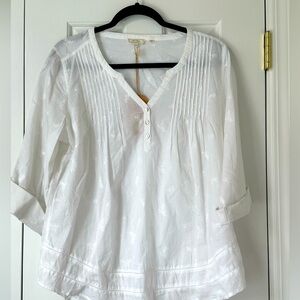 White Fat Face cotton blouse. Size 12, NWT